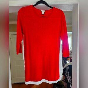 J. Jill Vibrant Red Linen Top